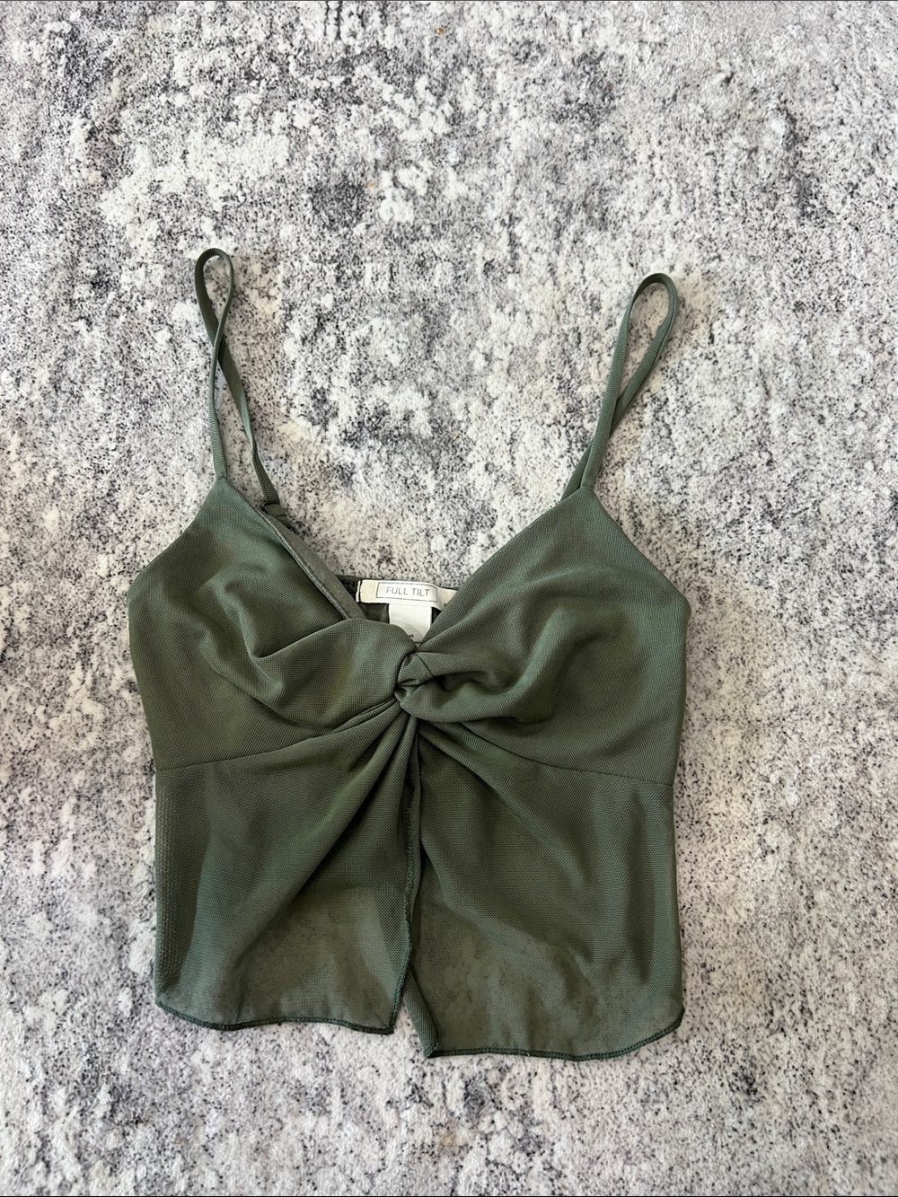 Tilly's Olive Twist-Front Spaghetti Strap Cami